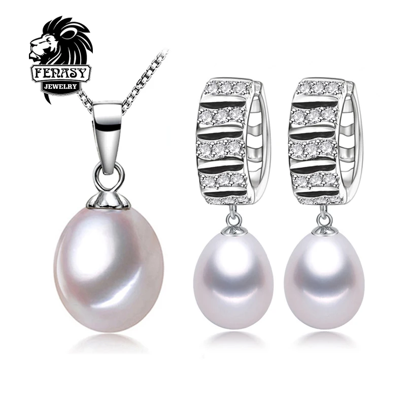 FENASY vintage jewelry sets 2016 Party Fashion Pink Purple White Pearl Earrings necklaces pendants Christmas jewelry