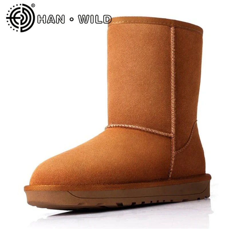 

Australia Style Snow Boots 100% Genuine Leather Women Winter Shoes Mid-Calf Boots Long Plush Warm Women Cow Leather Boots