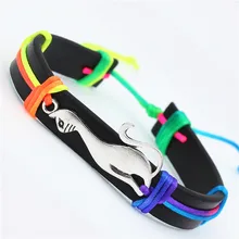 Античный Серебристый милый Кот Подвески из искусственной кожи браслеты милые животные ручной работы оплетка красочные ювелирные изделия детские подарки для Прямая