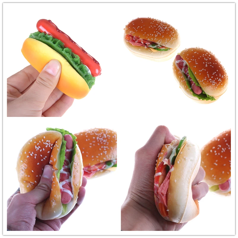 

hamburger Squeeze charms burger Slow Rising squeeze soft Scented phone straps toy collection Simulation Cute Hamburger Squishy
