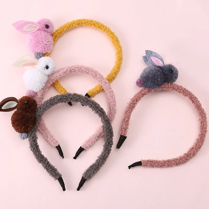

Cute Rabbit Baby Headband Hair Band Cartoon Animals Hair Clips Plush Rabbit Ears Hairpins Kids Girls Hair Accessories