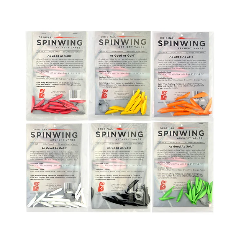50pcs Archery Spin Vanes 1.75inch Spiral Feather Right Wing DIY Carbon Arrow Aluminum Arrow Shooting Hunting Accessories