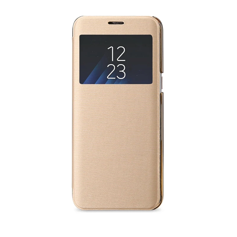 Kisscase флип-чехлы Чехол для телефона для samsung Galaxy S8 S8 плюс S6 S7 край смарт-чехол с окошком для экрана чехол для samsung A3 A7 A8 Note 5 4 Capa - Цвет: Gold