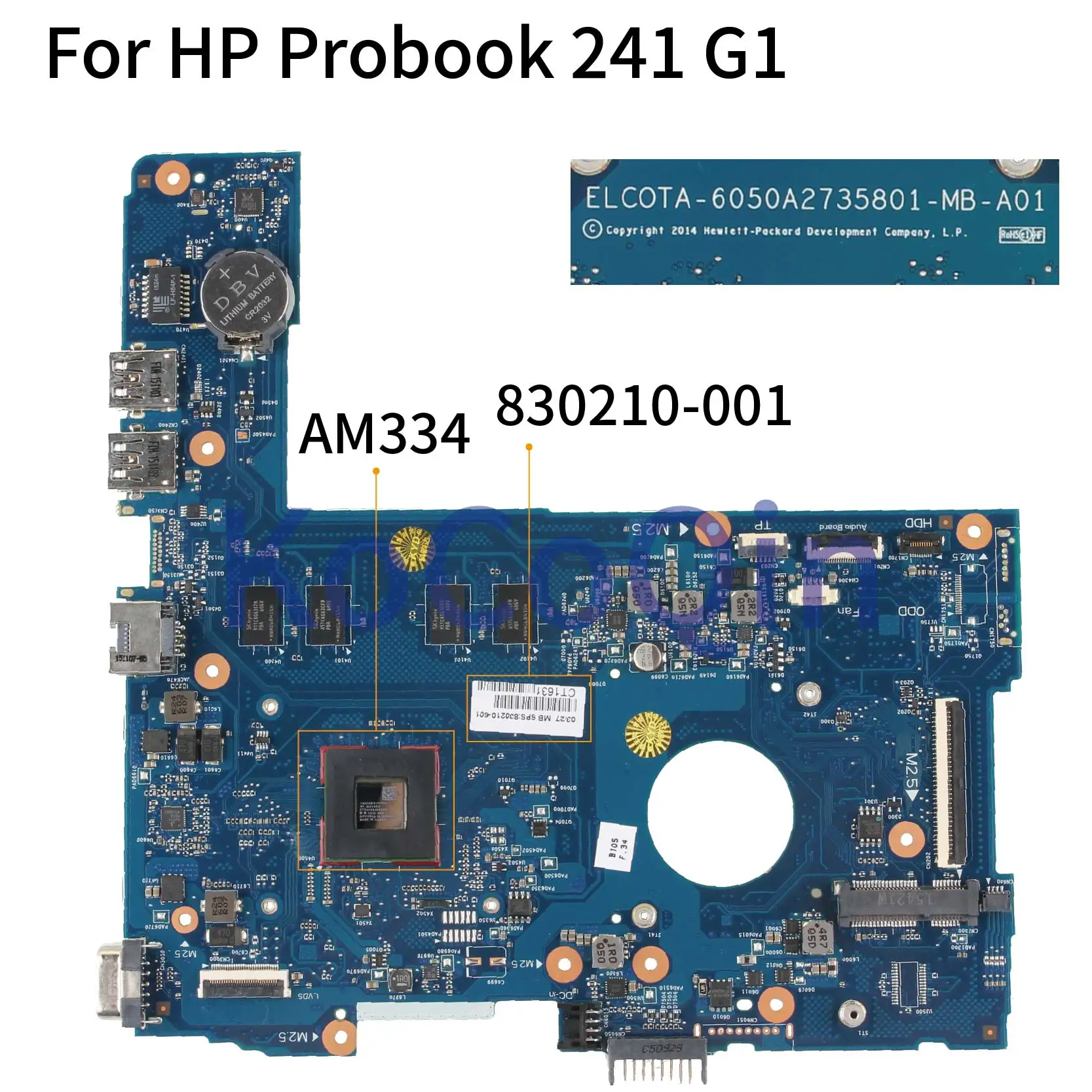 Материнская плата KoCoQin для ноутбука HP Probook 241 G1 AM334 2G RAM материнская 830210-001 830210-501