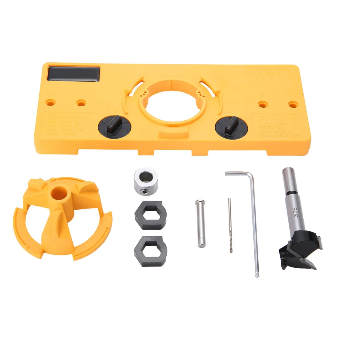 Mayitr 35MM Cup Style Hinge Boring Guide Door Wood Hole Locator Jig Saw