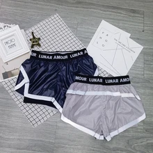 Для женщин s шорты для йоги, для бега, с вырезом на Для женщин тренажерный зал классная летняя спортивная футболка с коротким Фитнес женские спортивные шорты для бега