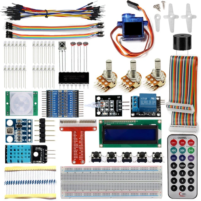 Upgrade Kit MEGA 2560 R3 Breadboard LED LCD SG90 DHT11 Relay MB102 for Arduino