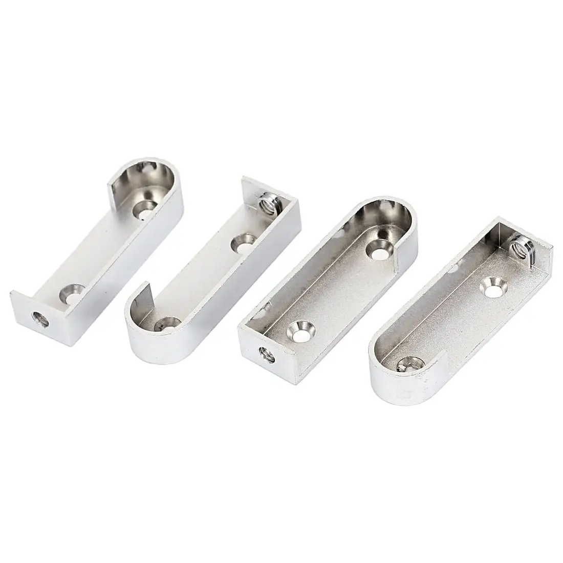 

16mm Dia Clothes Closet Rod Flange Holder Support Bracket 2 Pairs