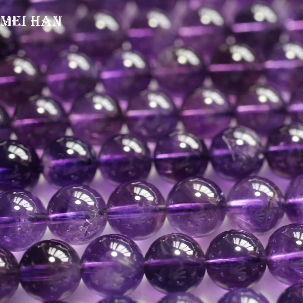 

Meihan charms (38 beads/set/52g) 10mm genuine A+ amethystt quartz crystal smooth round loose beads stone for jewelry diy design