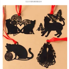 Милый милый каваи металлический Закладка Черный Кот держатель книги для книги бумага креативная Подарочная Корейская Канцелярия