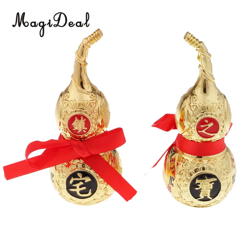 MagiDeal Vintage Chinese Fengshui Wu Lou Hu Lu Gourd Amulet Metal Crafts Accessory for Home Decoration Ornaments Collectables