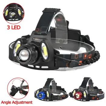 

Zoomable 22000 LM T6 +COB 3 LED Headlamp 18650 Battery Flashlight Waterproof 4 Modes Lantern Torch Lamp For Camping Hiking