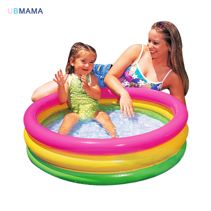 3 слоя цвета радуги яркий надувной круглый на надувной детский океан пул ребенка играть бассейн 86*25 см