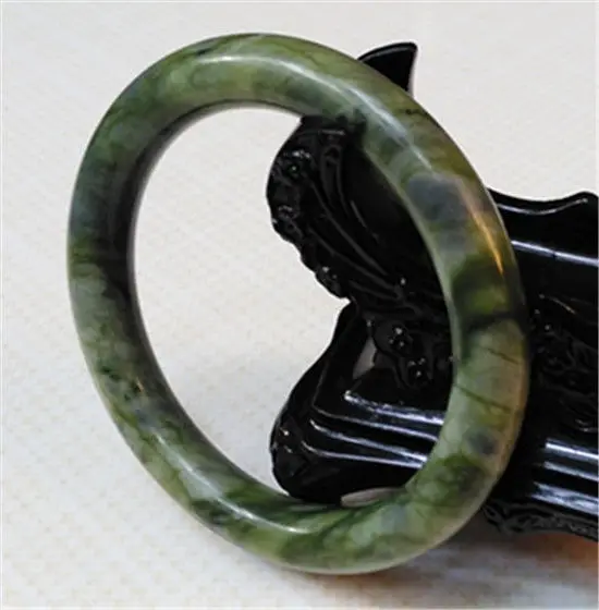 

Hot sell ->@@ NEW CHINESE BEAUTIFUL GENUINE NATURAL GREEN JADE GEMS BRACELET BANGLE 58.6MM NEW -Top quality free shipping