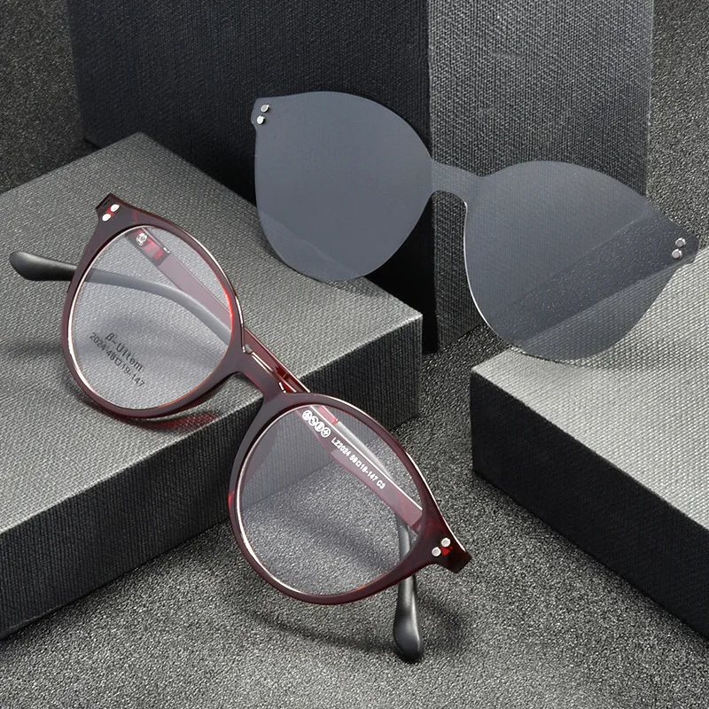 Мужские близорукость женские солнцезащитные очки магнитный зажим оптическая Мужская очки из термопластика оправа поляризованные магнитные клип на
