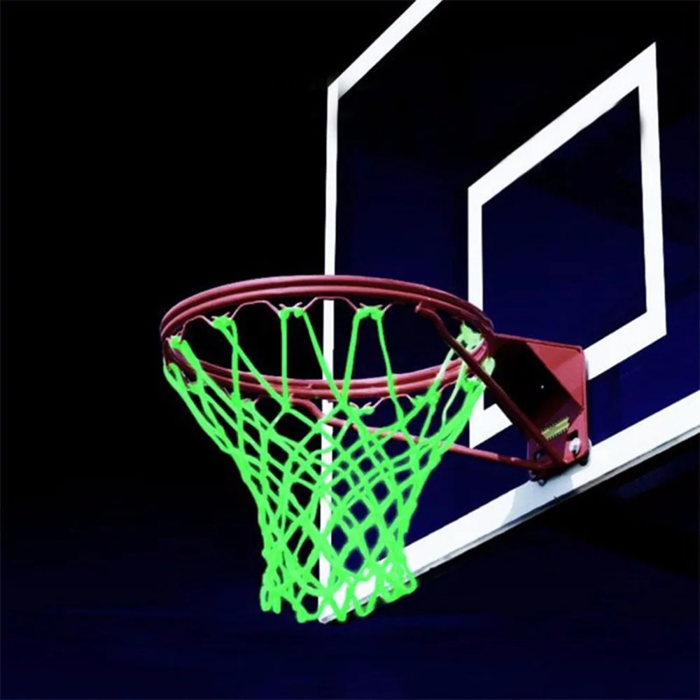 1 шт. Стандартный нейлоновый светящийся легкий баскетбольный сачок для стрельбы, тренировочный зеленый светящийся баскетбольный сетчатый щиток