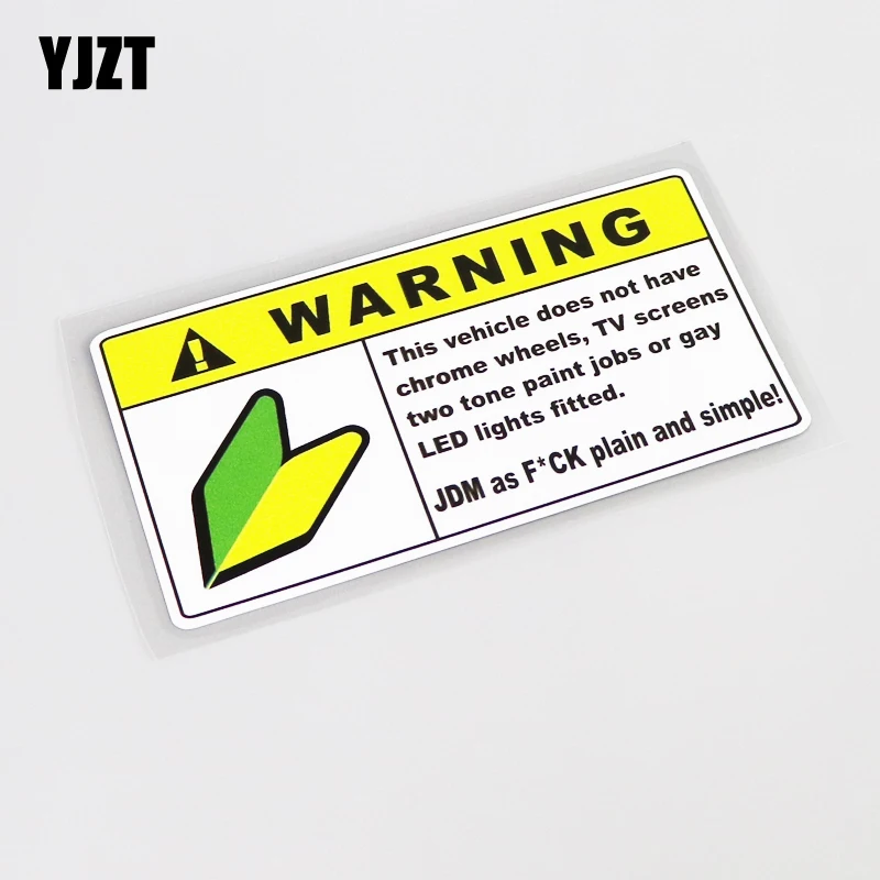

YJZT 13.7CM*7.2CM Personality Warning JDM RACING DRIFT High-quality Car Sticker Decal PVC 13-0236