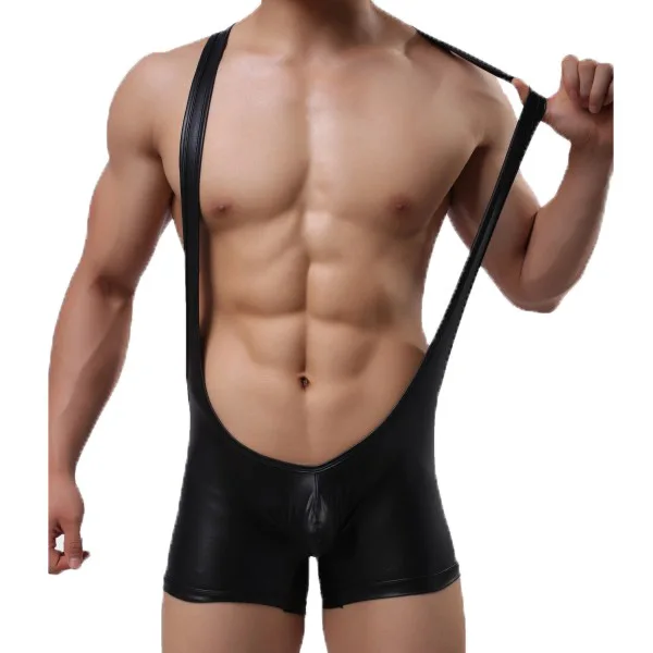 1 unid hombres musculosos de la moda exótica ropa de de cuero negro honda Gay sexy Male body liga de la ropa interior|bodysuit shaper|bodysuit thonglingerie stocking - AliExpress