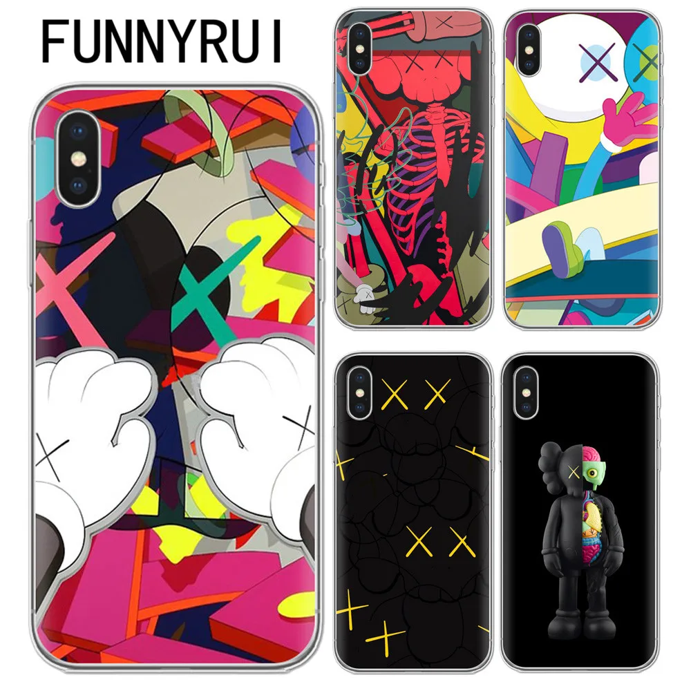 FUNNYRUI Kaws Brian Donnelly Soft Silicone Case for iPhone 5 5S SE 6 6S