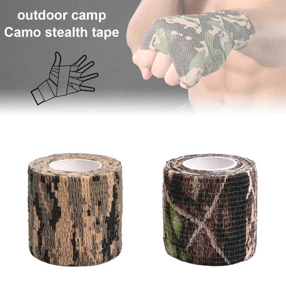 

5cmx4.5m Outdoor Camping Camo Hunting Shooting Tool Fire Starter Camouflage Equipment Wrap Stealth Tape Waterproof