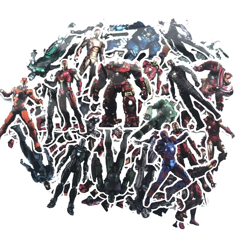 

54Pcs/Lot Cartoon iron man Marvel Anime Classic Stickers Toy For Laptop Decal Waterproof Funny Spiderman Stickers For kids