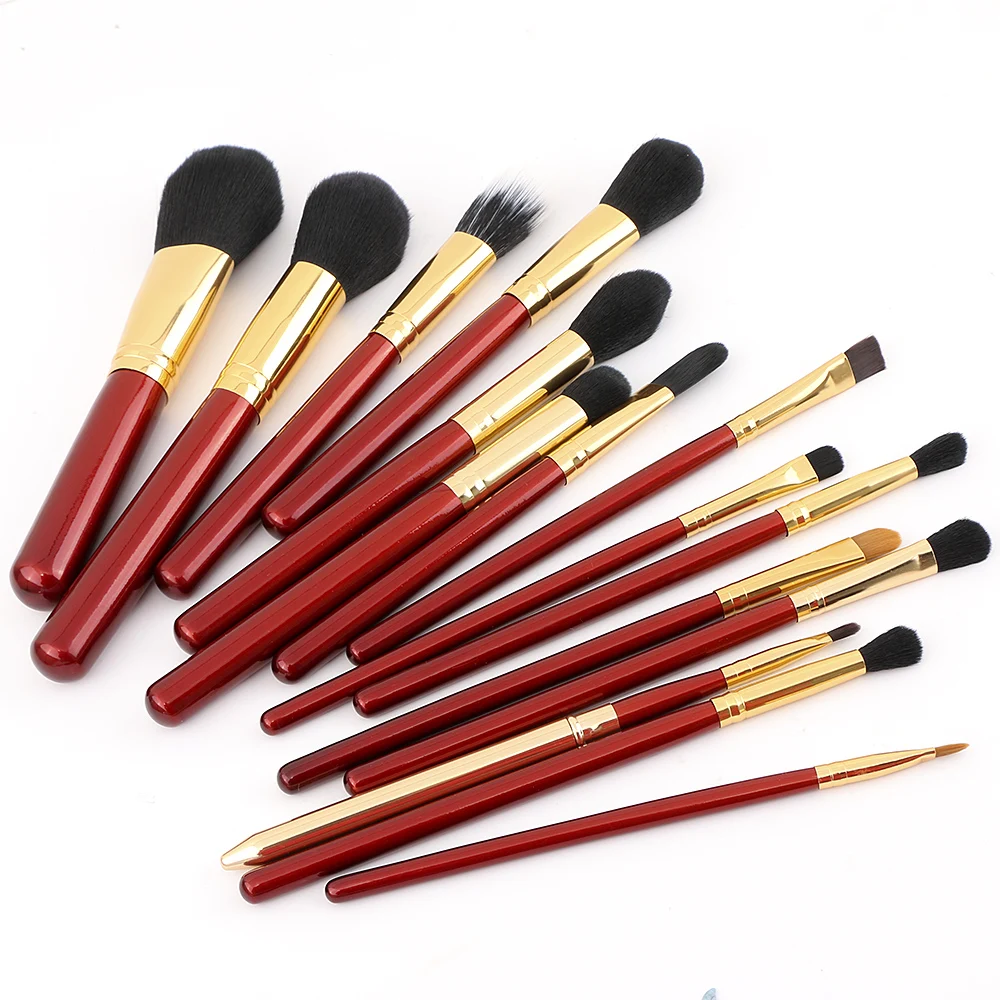 

15 Pcs Wooden Handle Makeup Brushes Set Foundation Powder Lip Eye Shadow Bulsh Blending Beauty Cosmetics Make-Up Brushes Tools