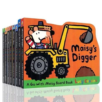 

8 Books Maisy Series Children Educational English Picture Story Baby Board Card Book Set Coloring Books for Kids