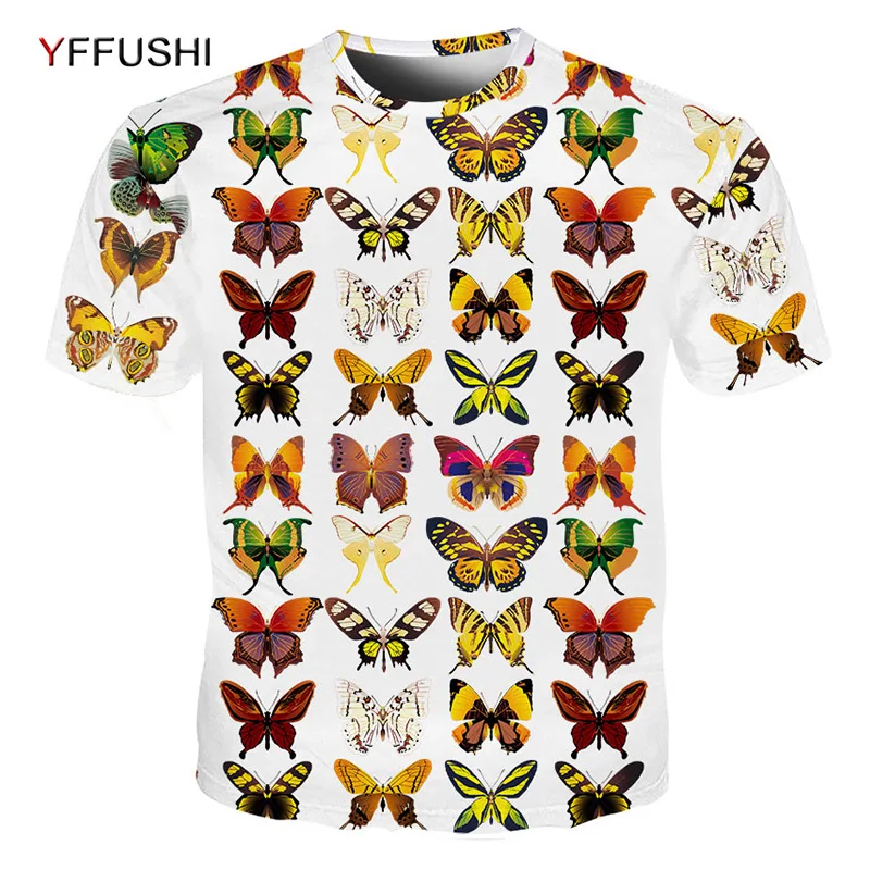 YFFUSHI 2019 3D мужская футболка с принтом бабочки Модные мужские/женские футболки