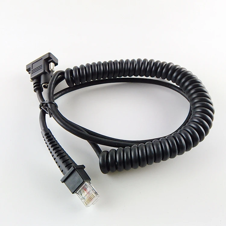 Спиральный сканер штрих кодов RS232 5Mtr 2 шт. кабель для Datalogic PSC QD2130/2110/2100/2330/2310/2300 QM2130