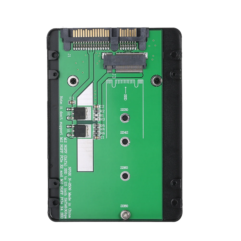 Solid State Drives SSD Case Enclosures Black Metal SSD Enclosure M.2 NGFF SSD to 22Pin 2.5