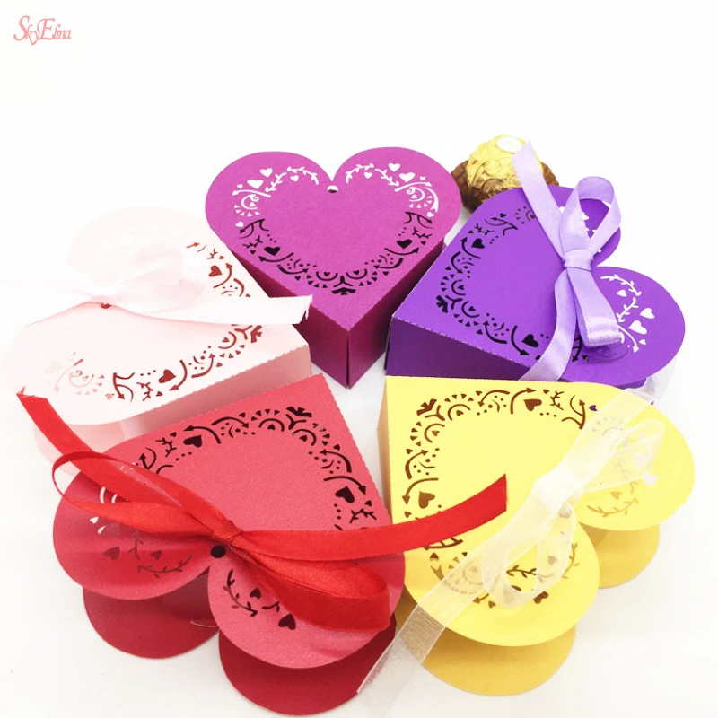 

10Pcs/lot Candy Box Love Heart Shape Wedding Decor Gift Boxes Baby Shower Birthday Party Party Favor Box For Kids Favor 5ZSH152