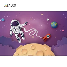 Laeacco Space Universe Astronaut Earth Planet Baby Photography Backgrounds Customized Photographic Backdrops For Photo Studio
