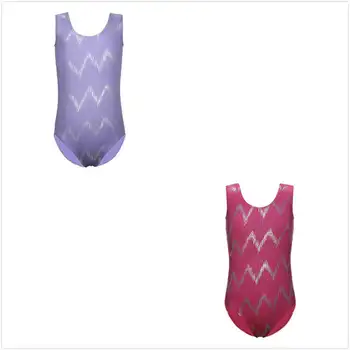 

One Piece 2-11Y Ballet Tutu Girls Dancing Dresses Leotards Ripple Sleeveless Gymnastics Leotards Costume Performance Dancesuit