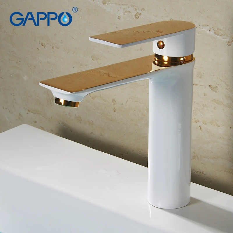 Смесители для раковины GAPPO высокий белый кран из латуни водопад крепление на