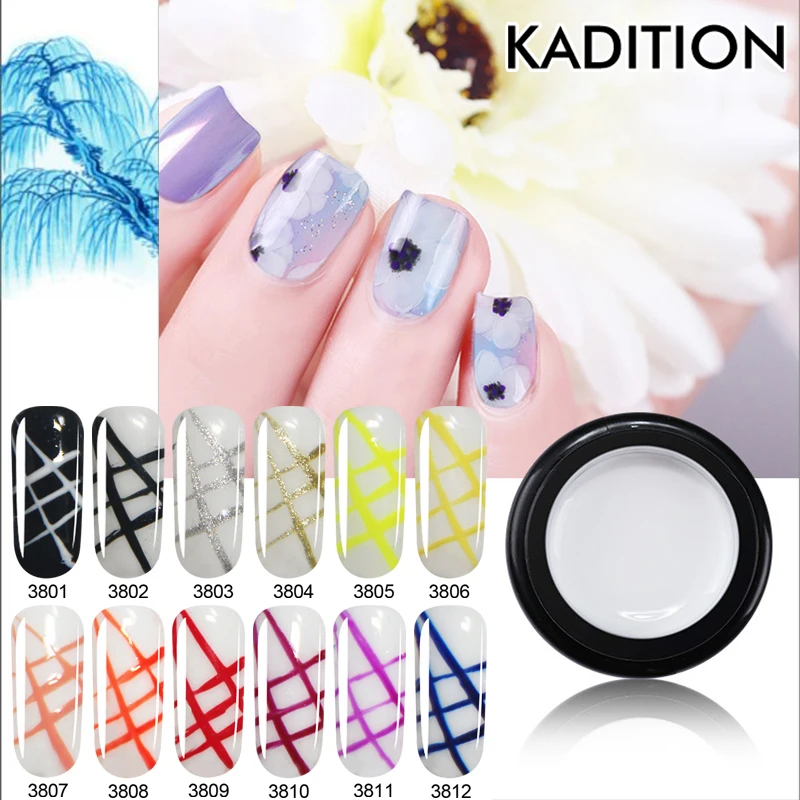 KADITION Новый окрашенный гель клей для нейл арта проволочный зеркальный ногтей