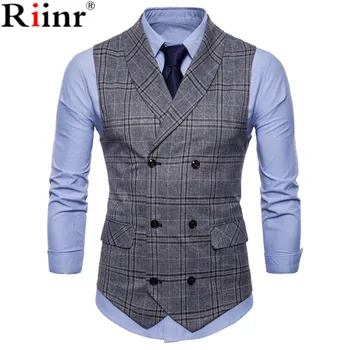 

New Arrival Dress Vests For Men Slim Fit Mens Suit Vest Male Waistcoat Gilet Homme Casual Sleeveless Formal Business Jacket