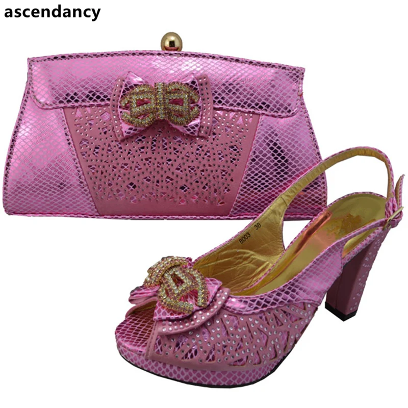 Pour Décoré Nigérian Sacs Correspondre De Peach Italiennes Femmes Strass Et Concepteur À 2018 Dames Mariage Avec Chaussures Luxe rose vert BIwqfwc0