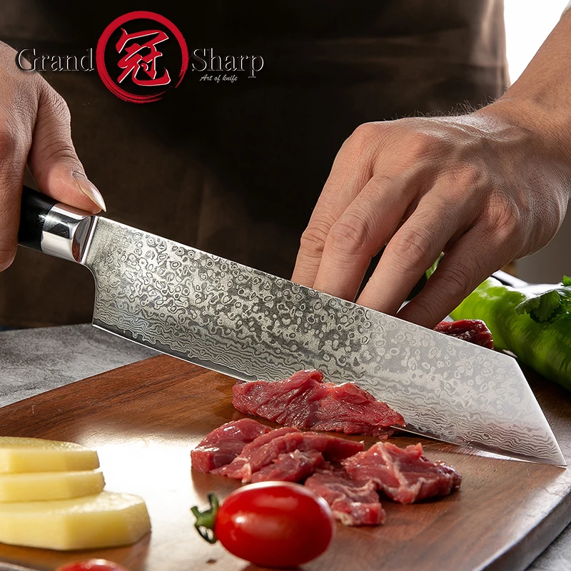 Grandsharp 8 Inch Kitchen Chef Knife Damascus Steel Japanese Kitchen Knives VG10 Japanese Stainless Steel Chef Knife Cooking Grandsharp 8 Inch Kitchen Chef Knife Damascus Steel Japanese Kitchen Knives VG10 Japanese Stainless Steel Chef Knife Cooking