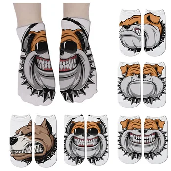 

Women Fashion Animals Print Socks Women Cartoon Pattern Dog Kawaii Short Cotton Socks expression Low Cut Ankle Socks 7S-ZAS17
