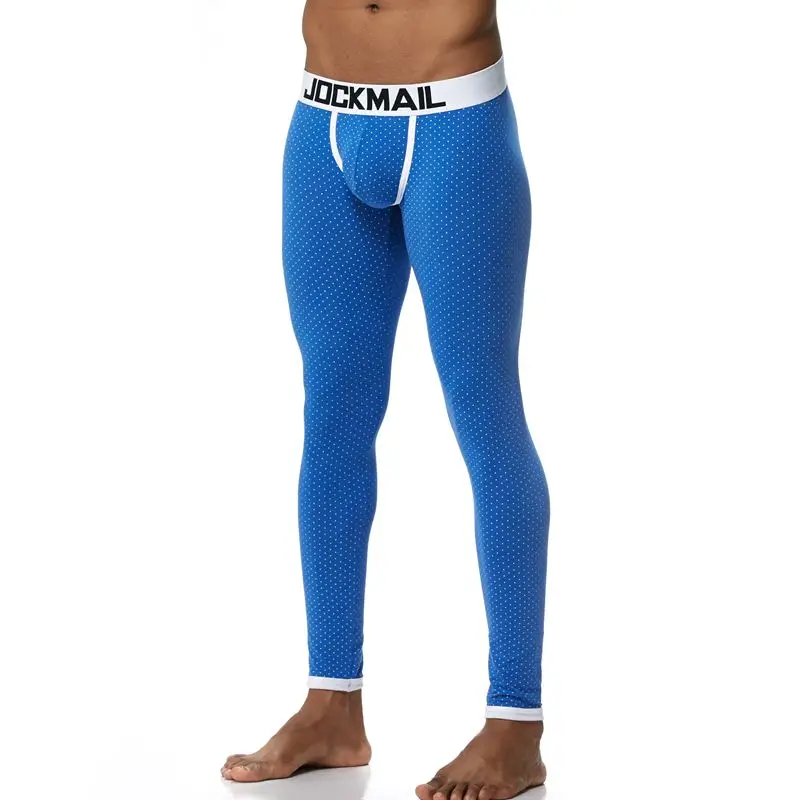 JOCKMAIL, Брендовые мужские кальсоны, хлопковое термобелье, мужские теплые кальсоны, леггинсы, штаны, высокое качество - Цвет: Синий