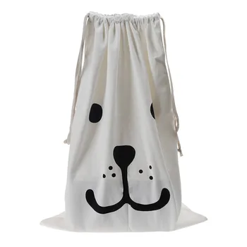 

Creative Animal Canvas Sheets Toy Storage Bag Laundry Clothes Basket Fold Draw Pocket Portable Kids Clothes Toy Storage Bags