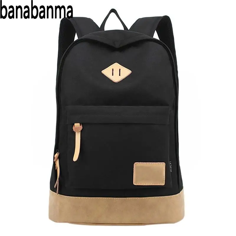

Banabanma Unisex Backpack Students Fashionable Canvas Backpack Double Shoulder Large Capacity Bag with Zipper Closure ZK40