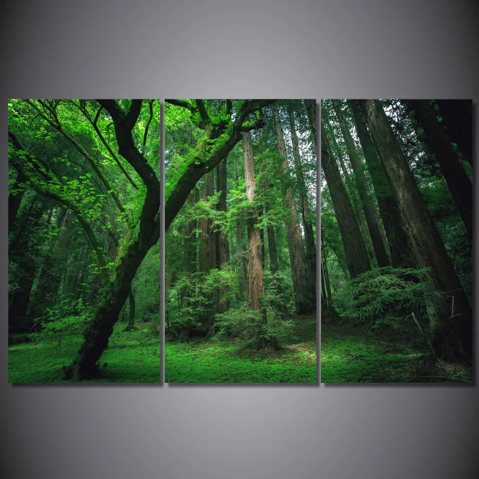HD Printed Forest green tree Painting on canvas room decoration print