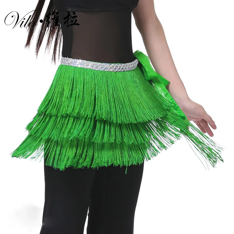

Cheap Belly Dance Clothes Accessories Stretchy Long Tassel Belt Hand Crochet Belly Dance Hip Scarf Coin Belt