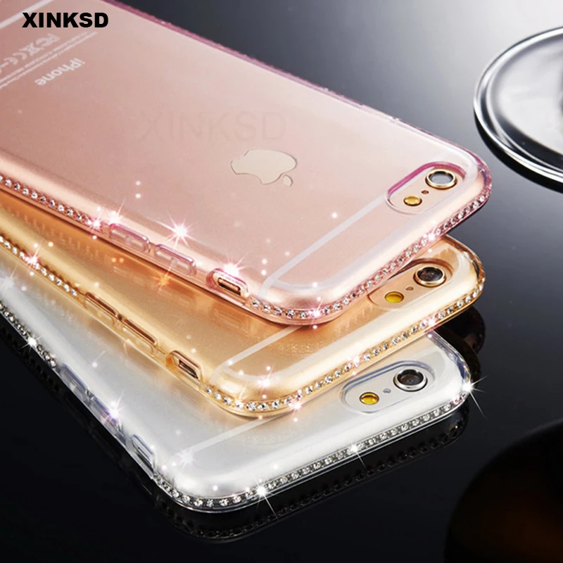 

Silicone Case For Huawei P20 P8 P9 Lite Nova 3 3i P smart Y9 Y6 Prime 2018 Luxury Bling Diamond Case On Honor 7A Pro 7C 9 8X