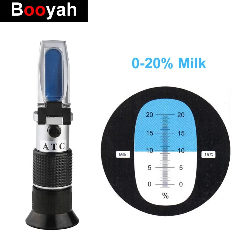 

New Arrival Measuring Range 0-20% Portable Milk Refractometer Hand Held Sweetness Test Refractometer Brix Measurement Built ATC