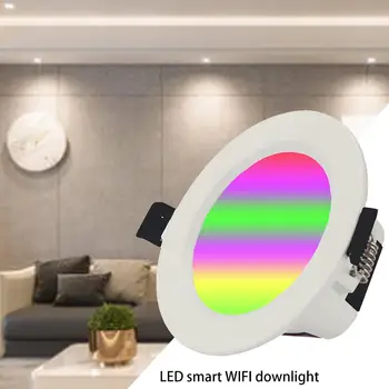 

LED Downlight Smart WiFi Ceiling Light APP Remote Control Light 7W RGBW Compatible With Tmall Genie Alexa Amazon Google Home