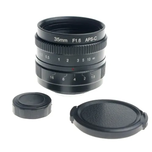 35 мм F1.6 с резьбовым соединением типа C Mirroless Камера объектив для цифрового фотоаппарата Panasonic Lumix samsung NX для APS-C Камера M4/3 FX EOSM N1+ объектив Передние Задние крышки