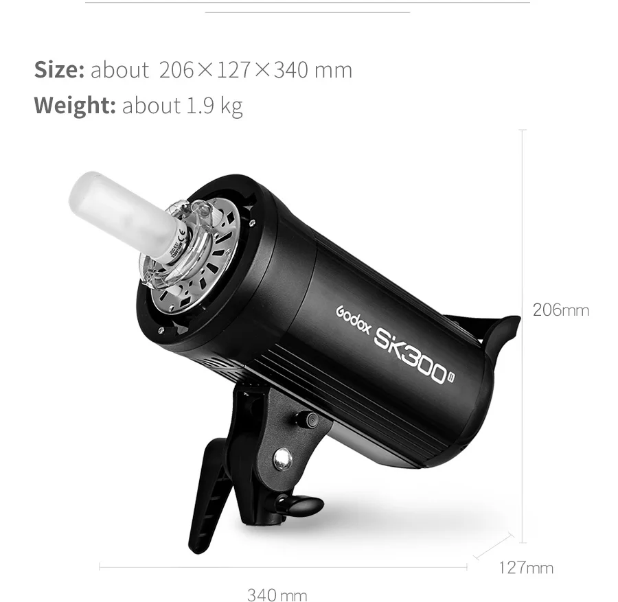 Godox SK300II Studio Flash With 2.4G Wireless X system+Bowen mount standard cover Gift (11)