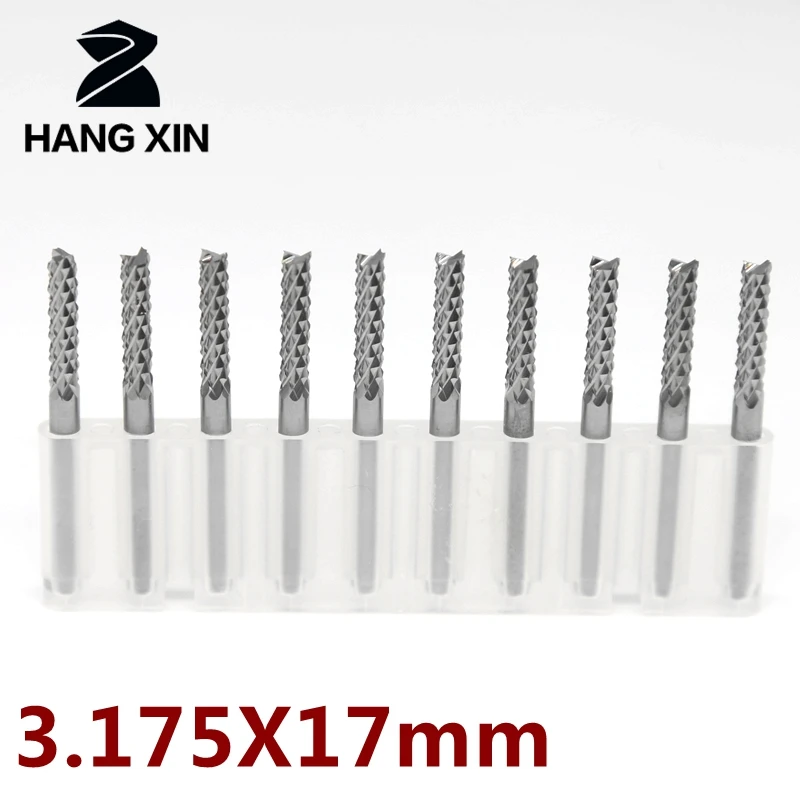 

Tungsten carbide cnc PCB cutter 3.175*17mm End mill Corn cutter CNC router Rotary Burst Set Corn Cutter PCB Router